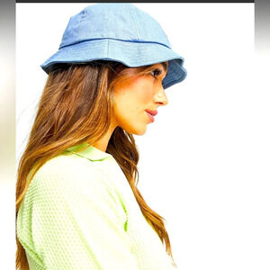 Hershel light blue jean bucket hat Henderson Bucket  black worn 4x sun beach hat